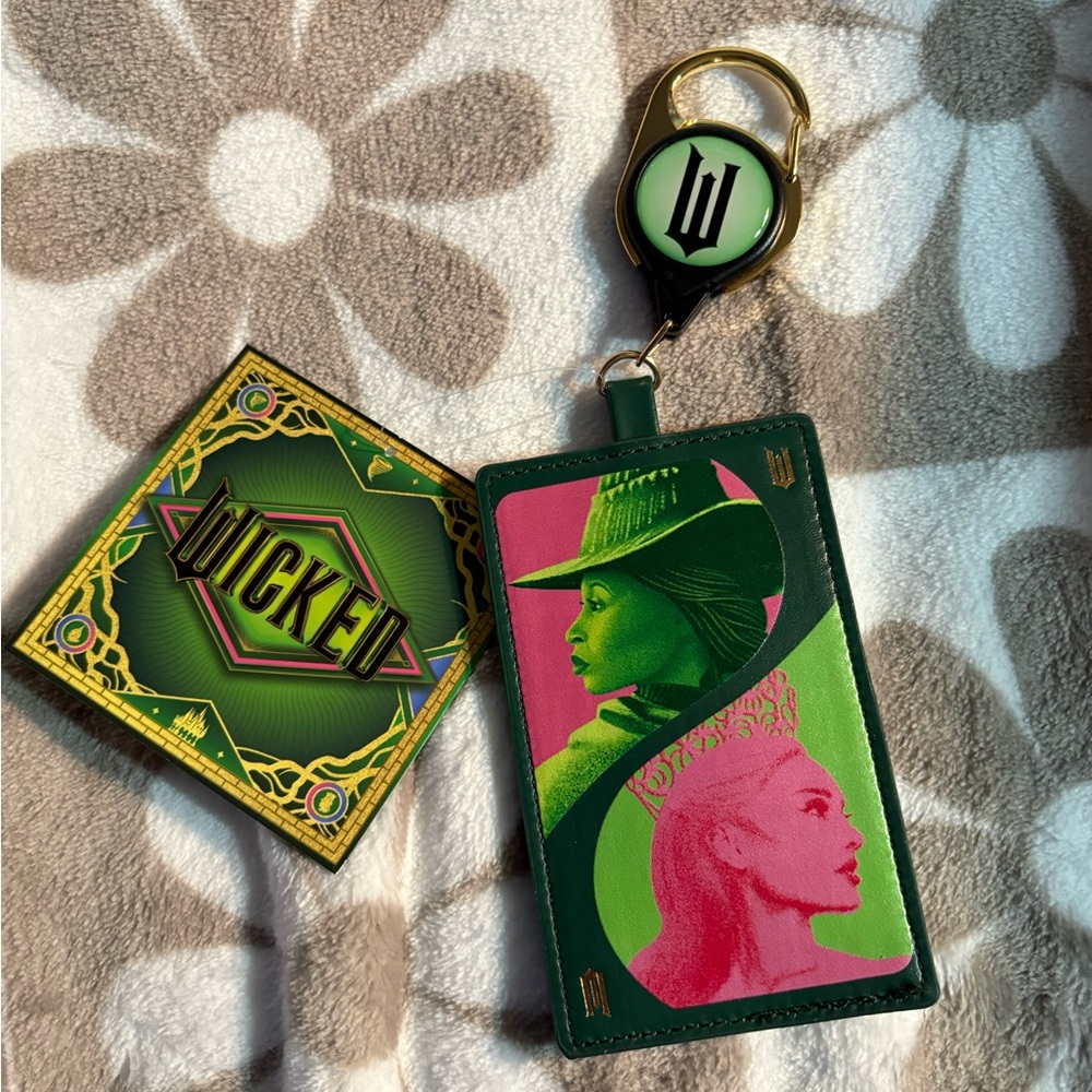 Universal Wicked Green and Pink Lanyard & Card Holder